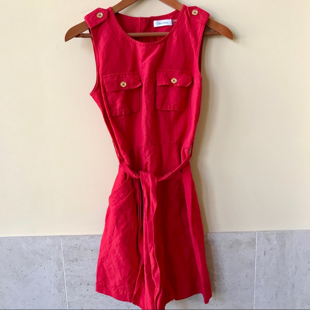 Vibrant Red Calvin Klein Dress